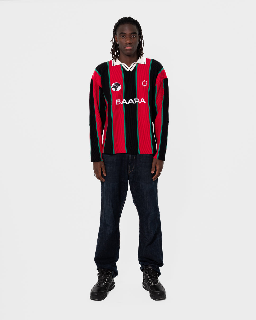 BAARA SS25 - HOLLOW-OUT JERSEY PANAFRICAN FLAG
