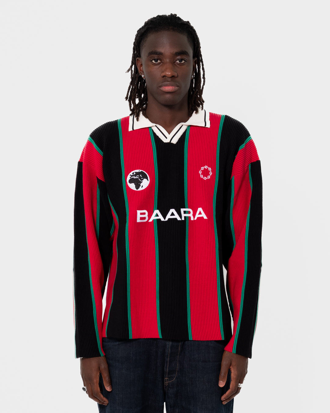 BAARA SS25 - HOLLOW-OUT JERSEY PANAFRICAN FLAG