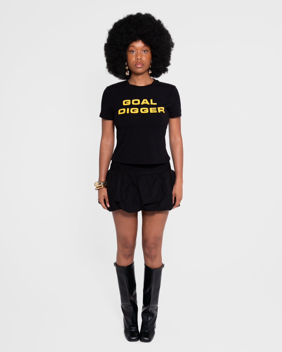 BAARA SS25 - GOAL DIGGER BLACK BABY TOP