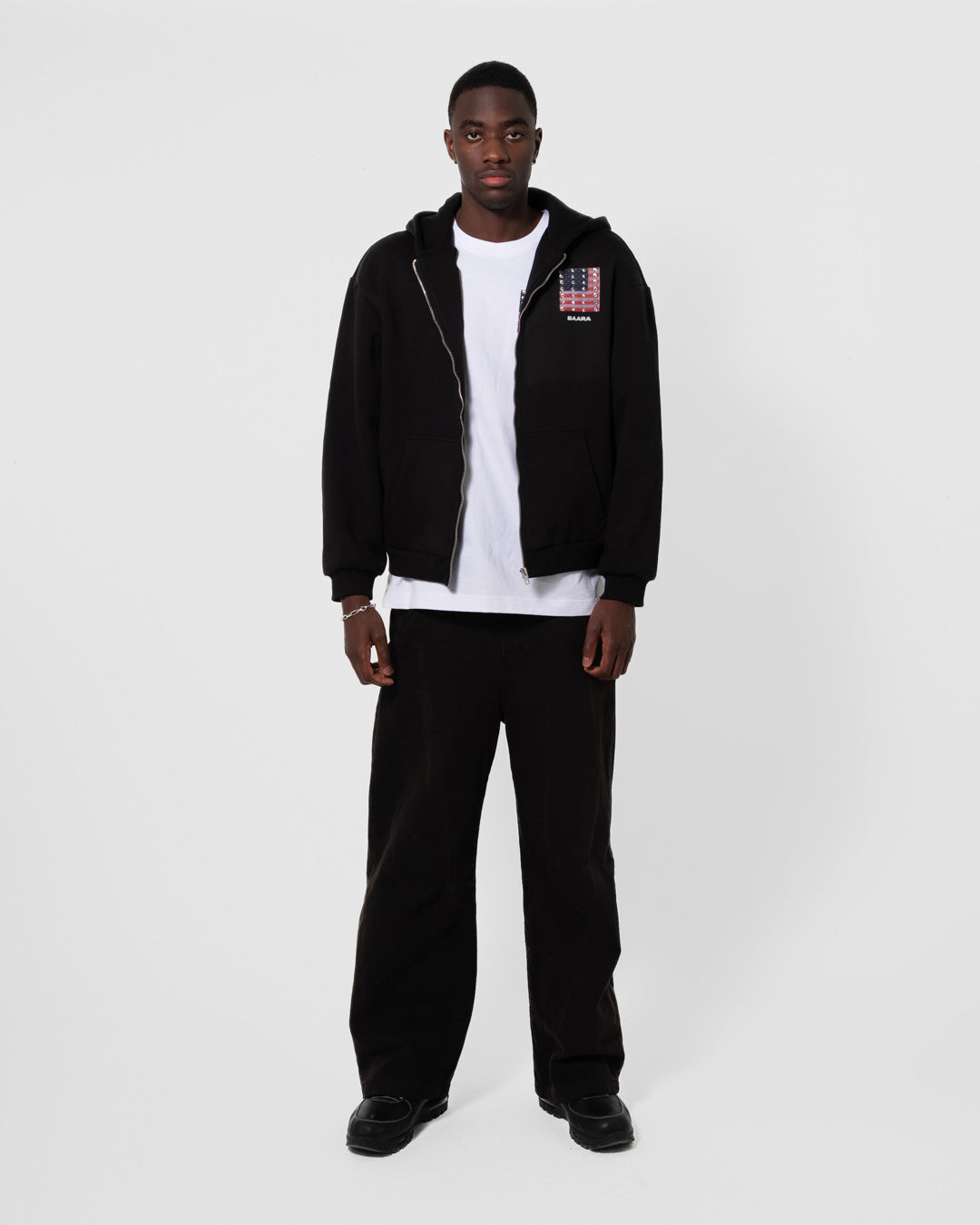 BAARA SS25 - MURICA BLACK ZIPPER HOODIE