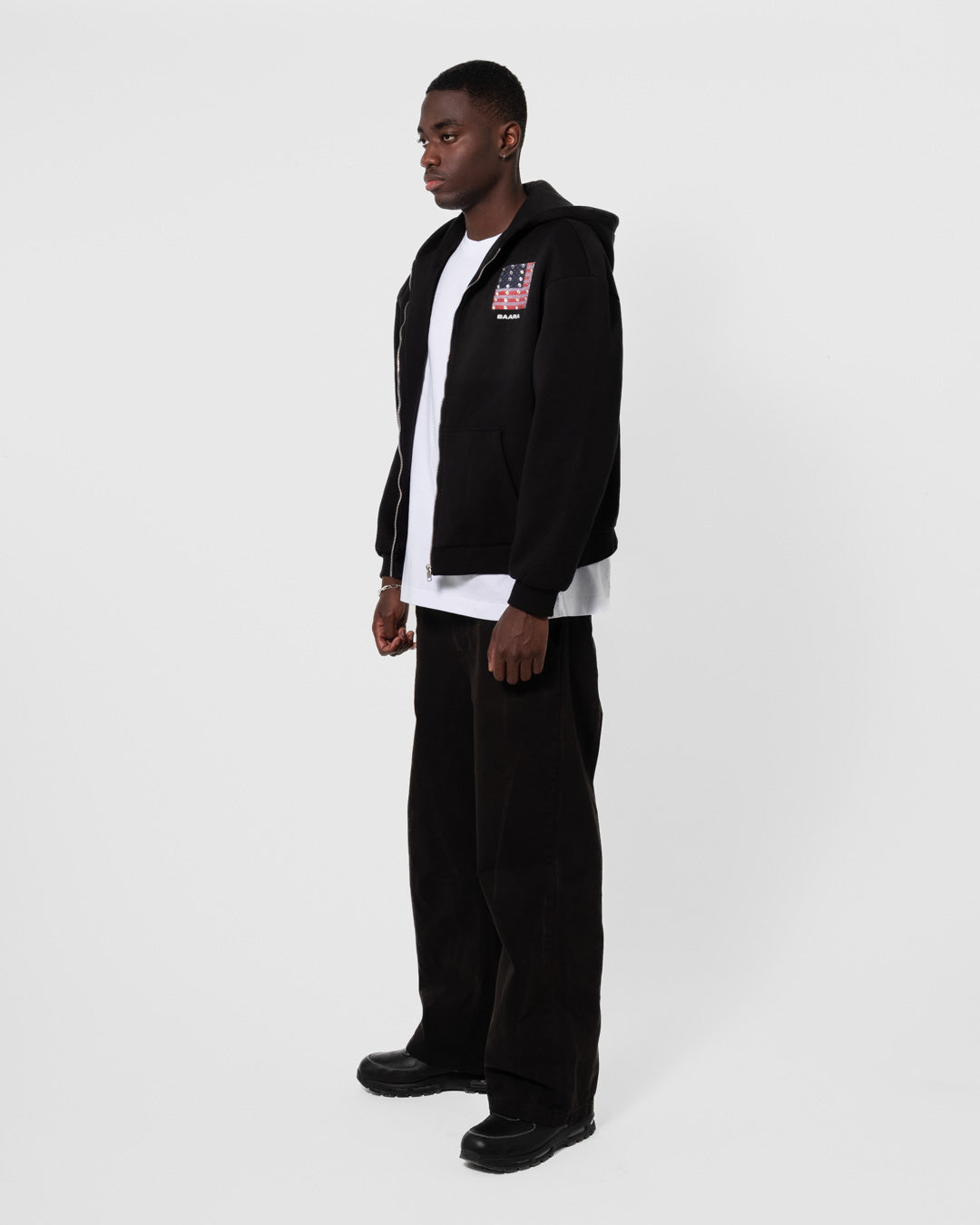 BAARA SS25 - MURICA BLACK ZIPPER HOODIE