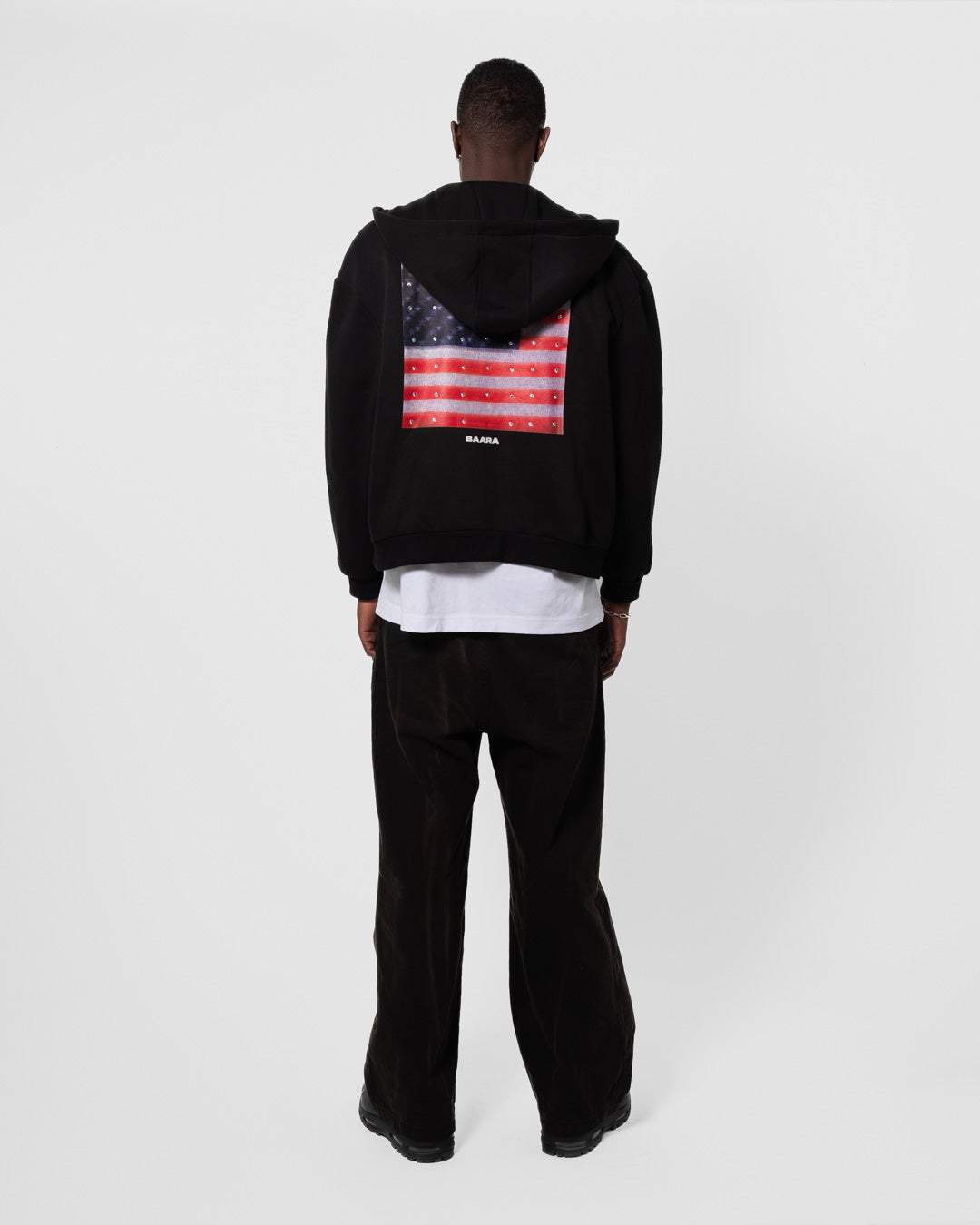 BAARA SS25 - MURICA BLACK ZIPPER HOODIE