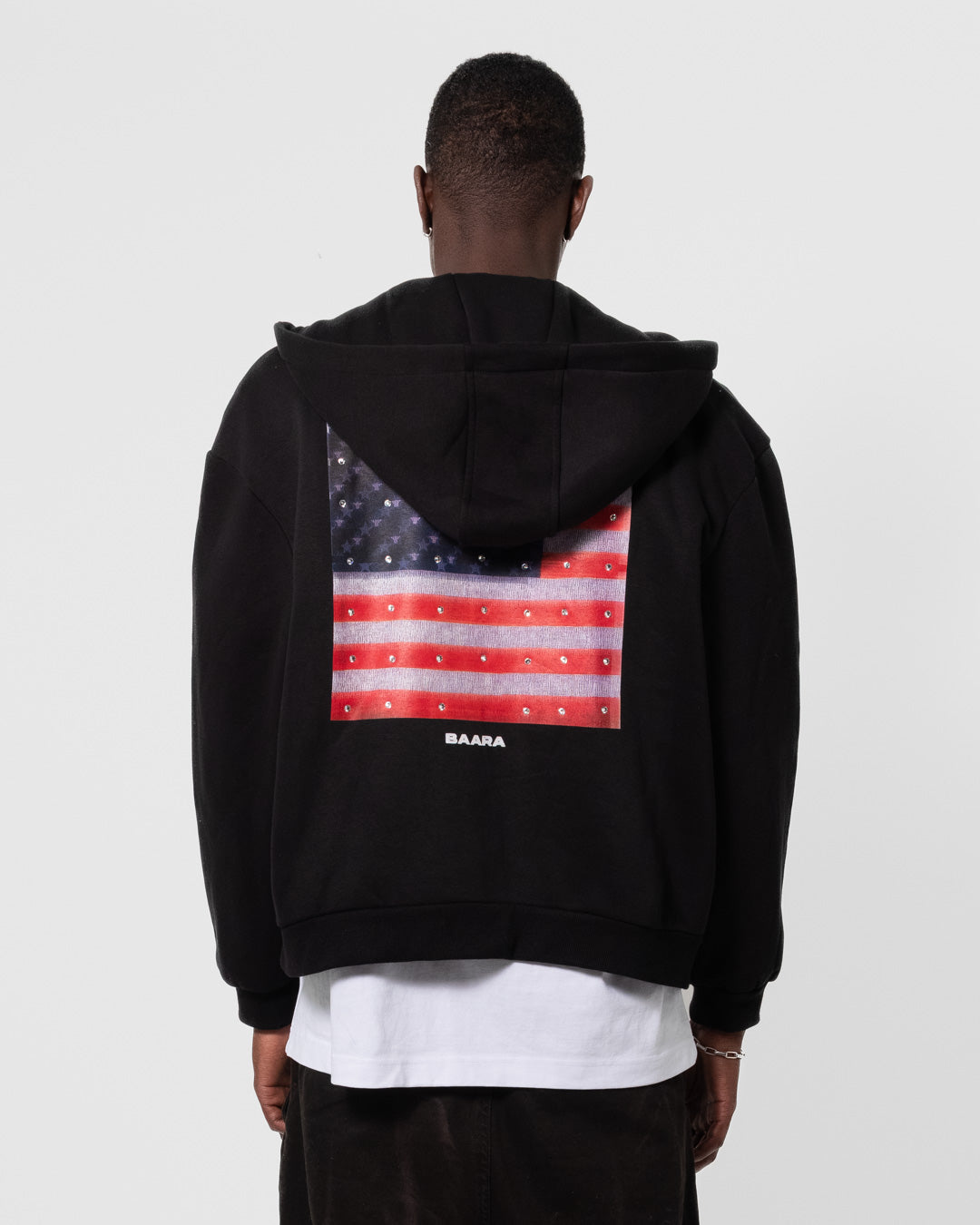 BAARA SS25 - MURICA BLACK ZIPPER HOODIE