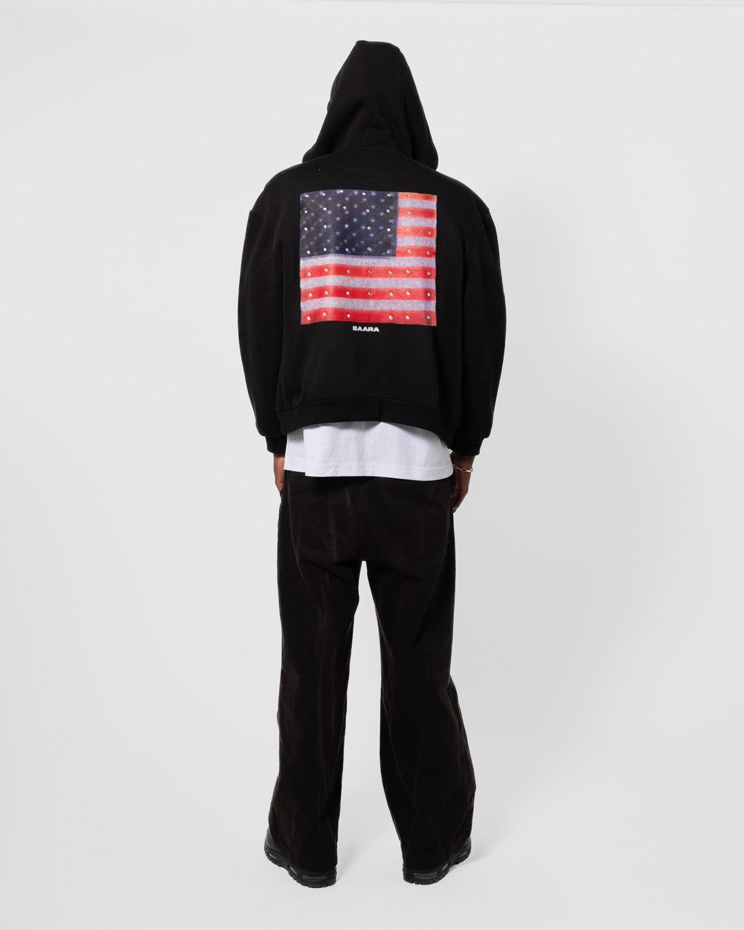 BAARA SS25 - MURICA BLACK ZIPPER HOODIE