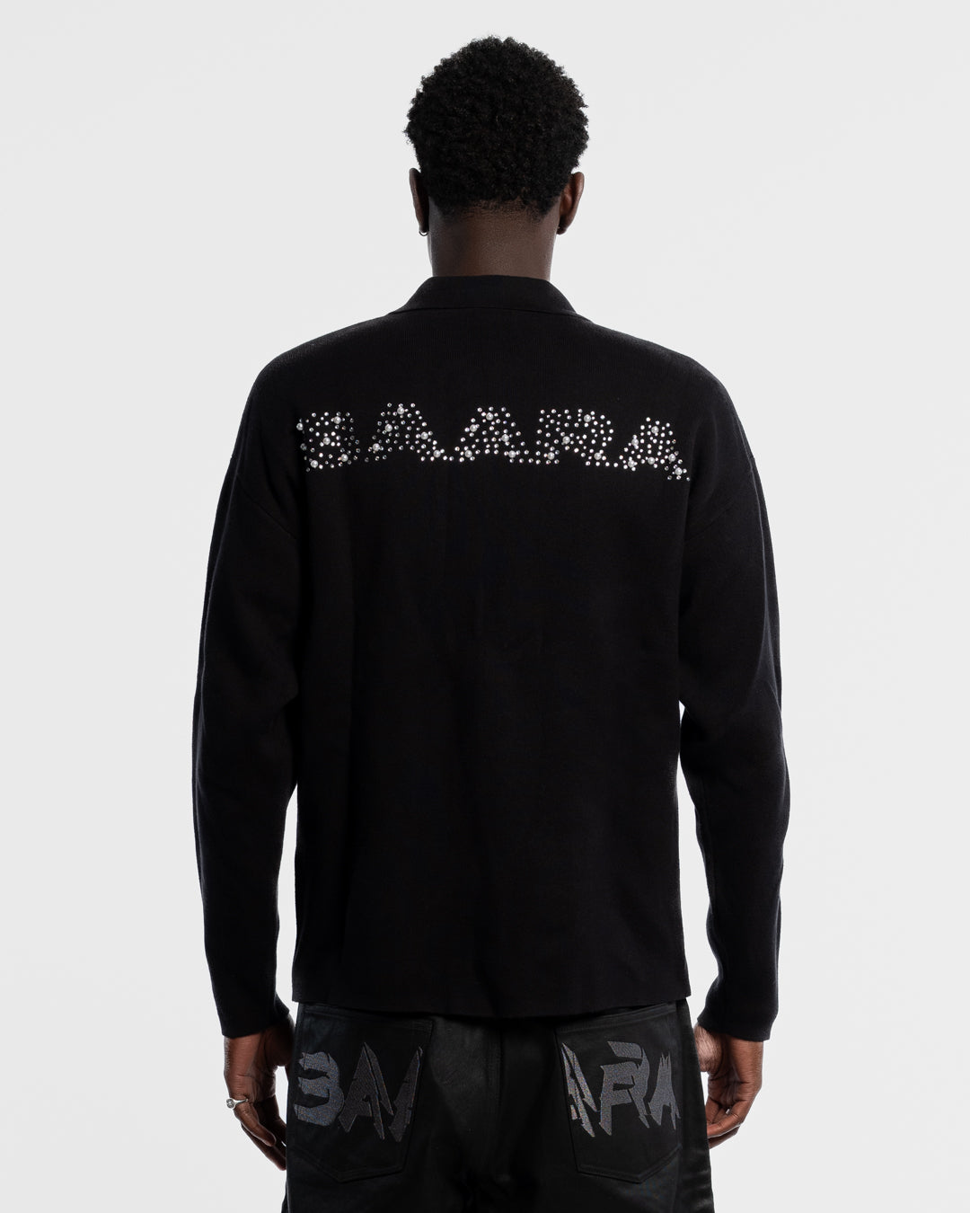 BAARA FW25 - BLACK RHINESTONE KNITWEAR