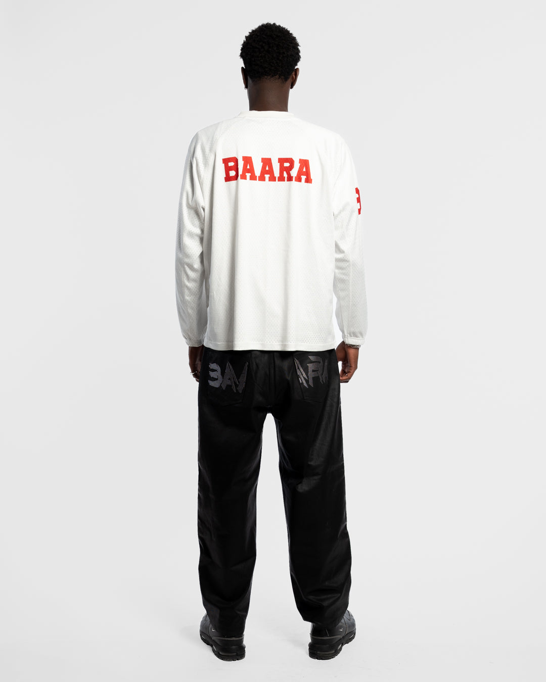 BAARA FW25 - WHITE LONGSLEEVE MESH JERSEY