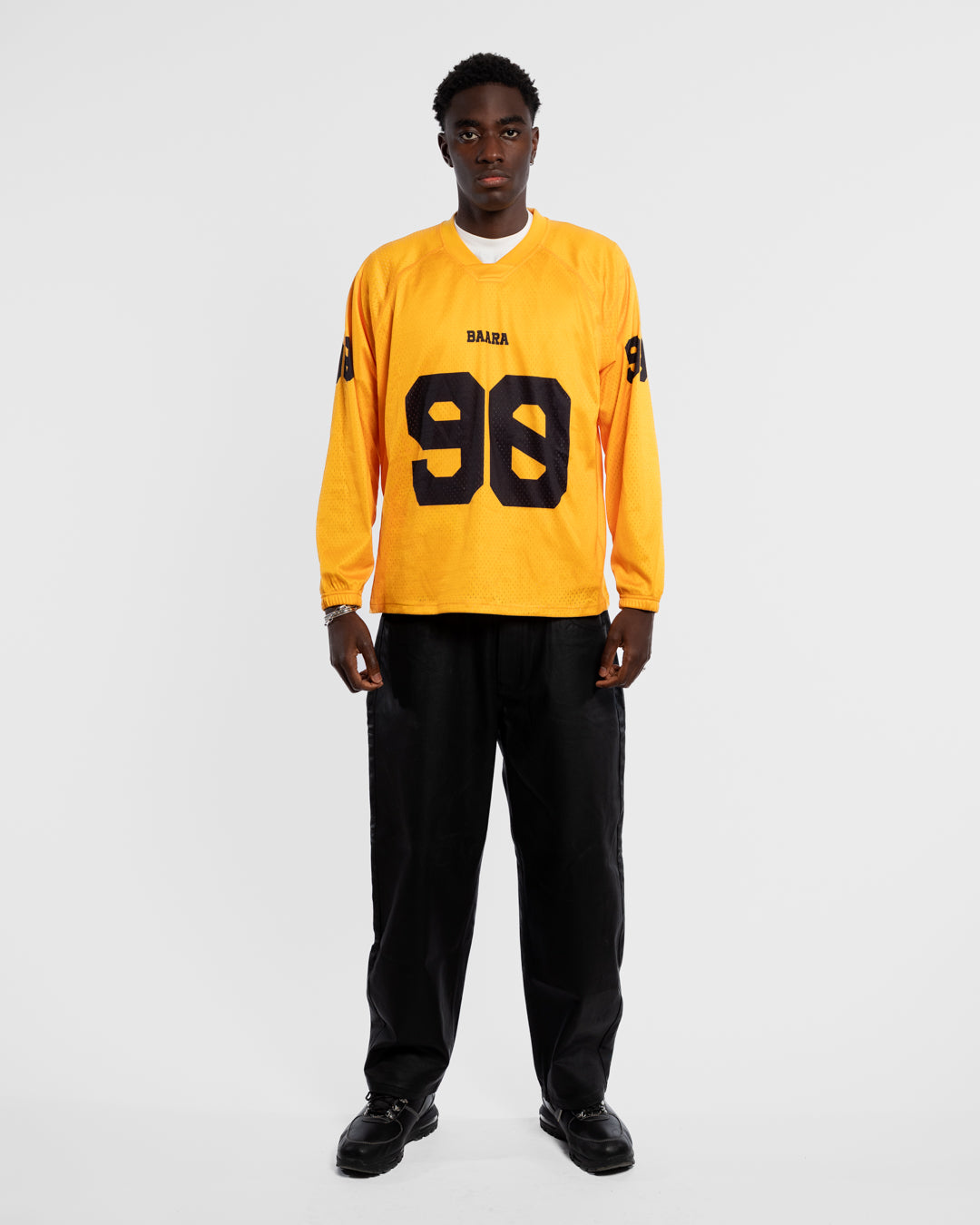 BAARA FW25 - YELLOW LONGSLEEVE MESH JERSEY