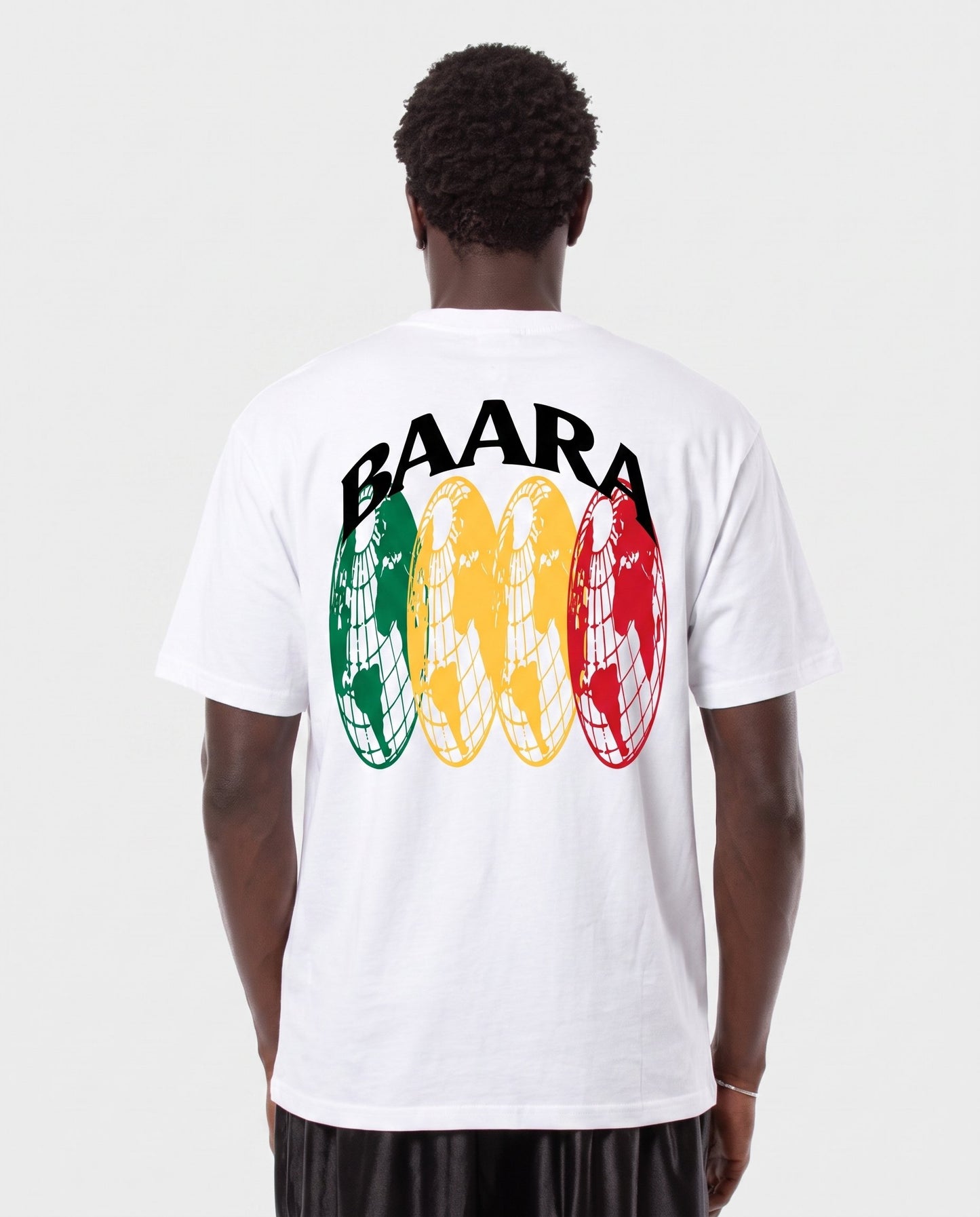 4. BAARA SS26 - WHITE GLOBE T-SHIRT
