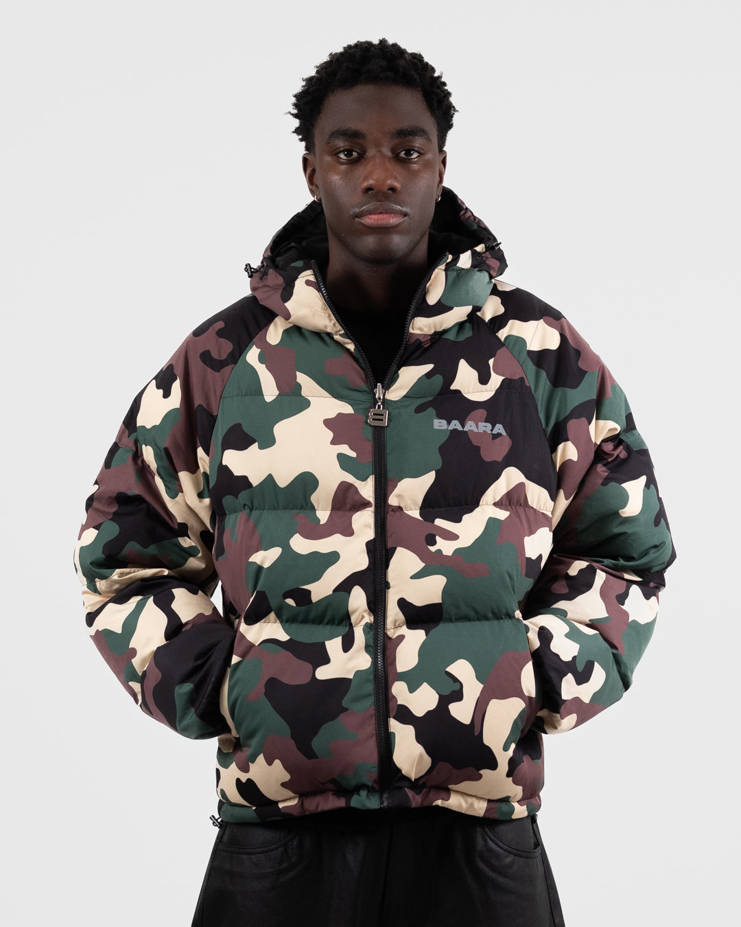 BAARA FW25 - DOUBLE SIDED CAMO PUFFER JACKET