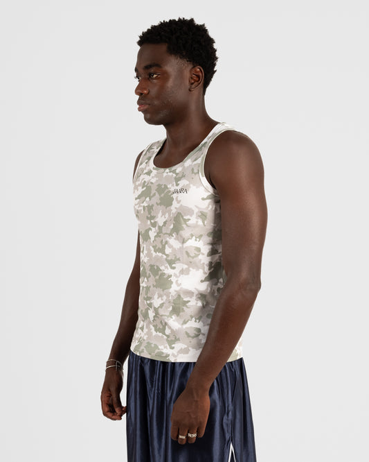 5. BAARA SS26 -  WHITE CAMO TANK TOP