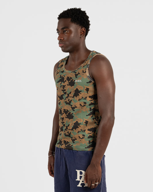 5. BAARA SS26 -  GREEN CAMO TANK TOP