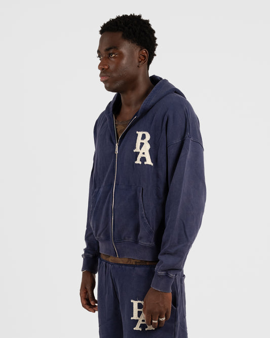 2. BAARA SS26 -   BLUE ZIP SWEAT-SHIRT