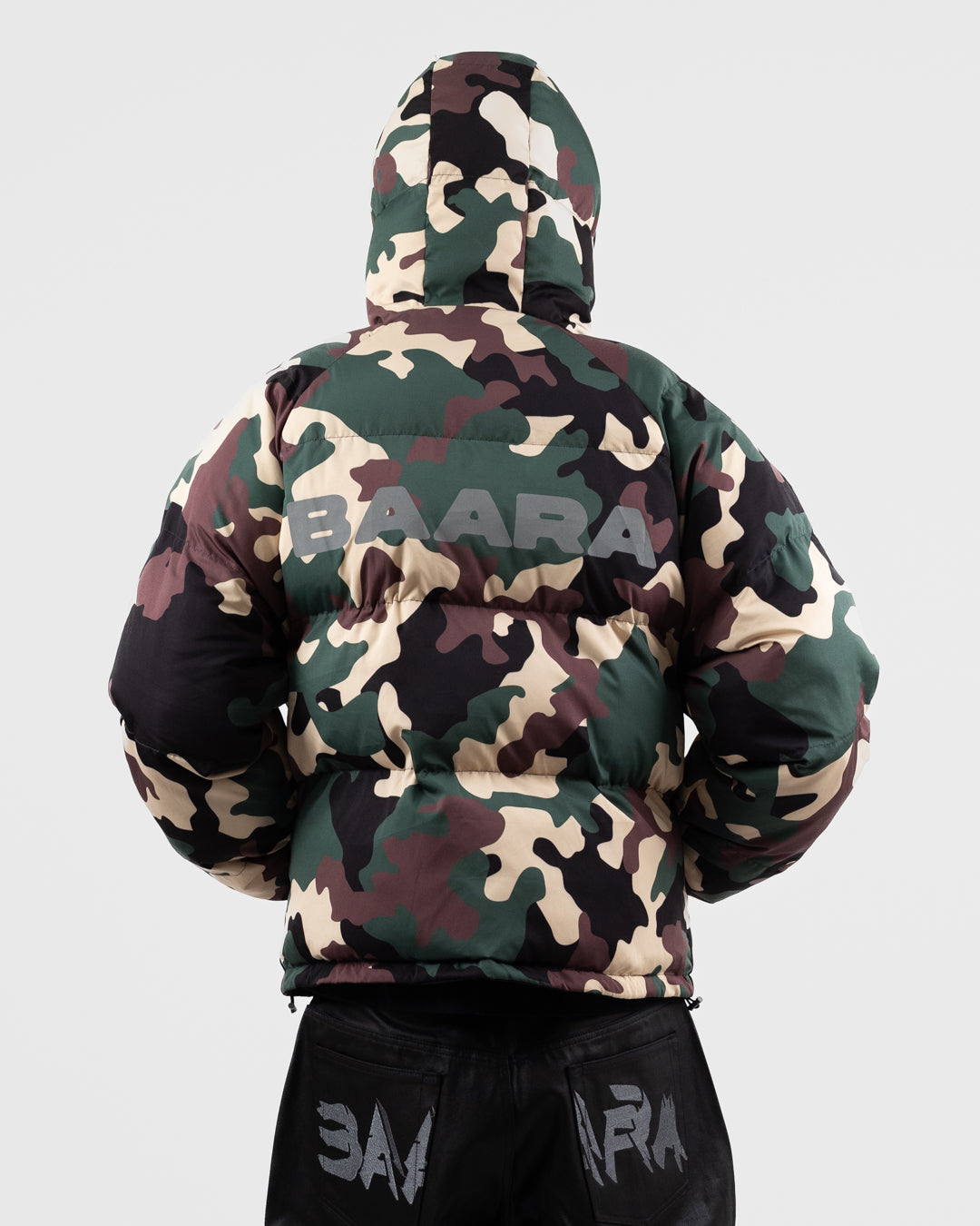 BAARA FW25 - DOUBLE SIDED CAMO PUFFER JACKET