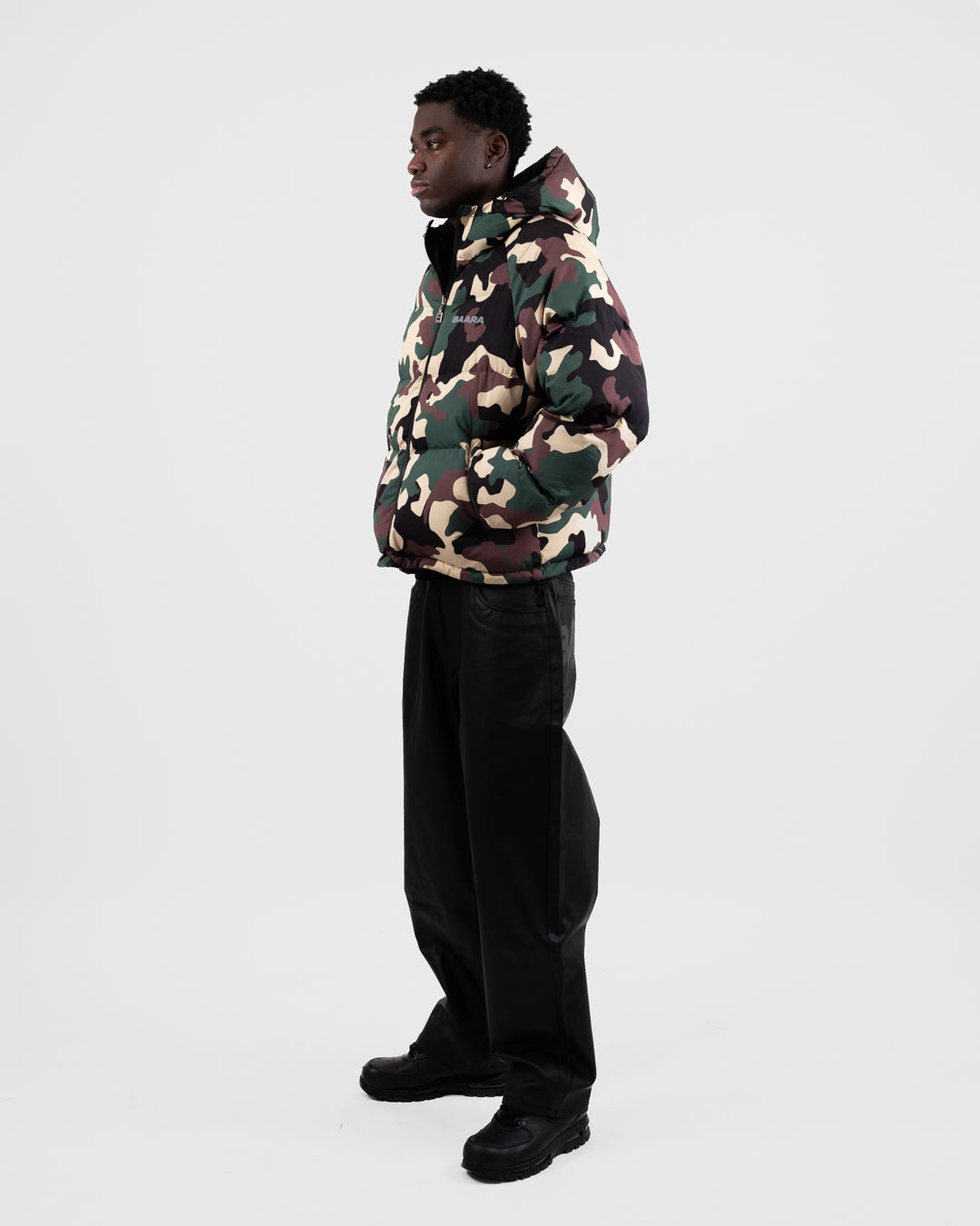 BAARA FW25 - DOUBLE SIDED CAMO PUFFER JACKET