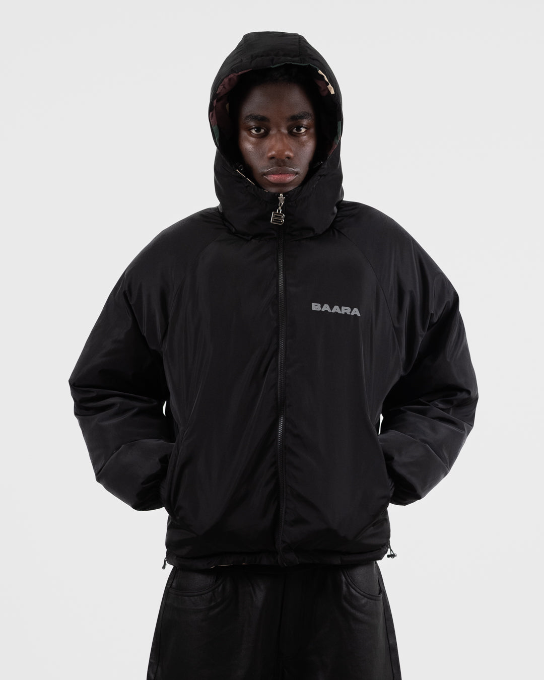 BAARA FW25 - DOUBLE SIDED CAMO PUFFER JACKET