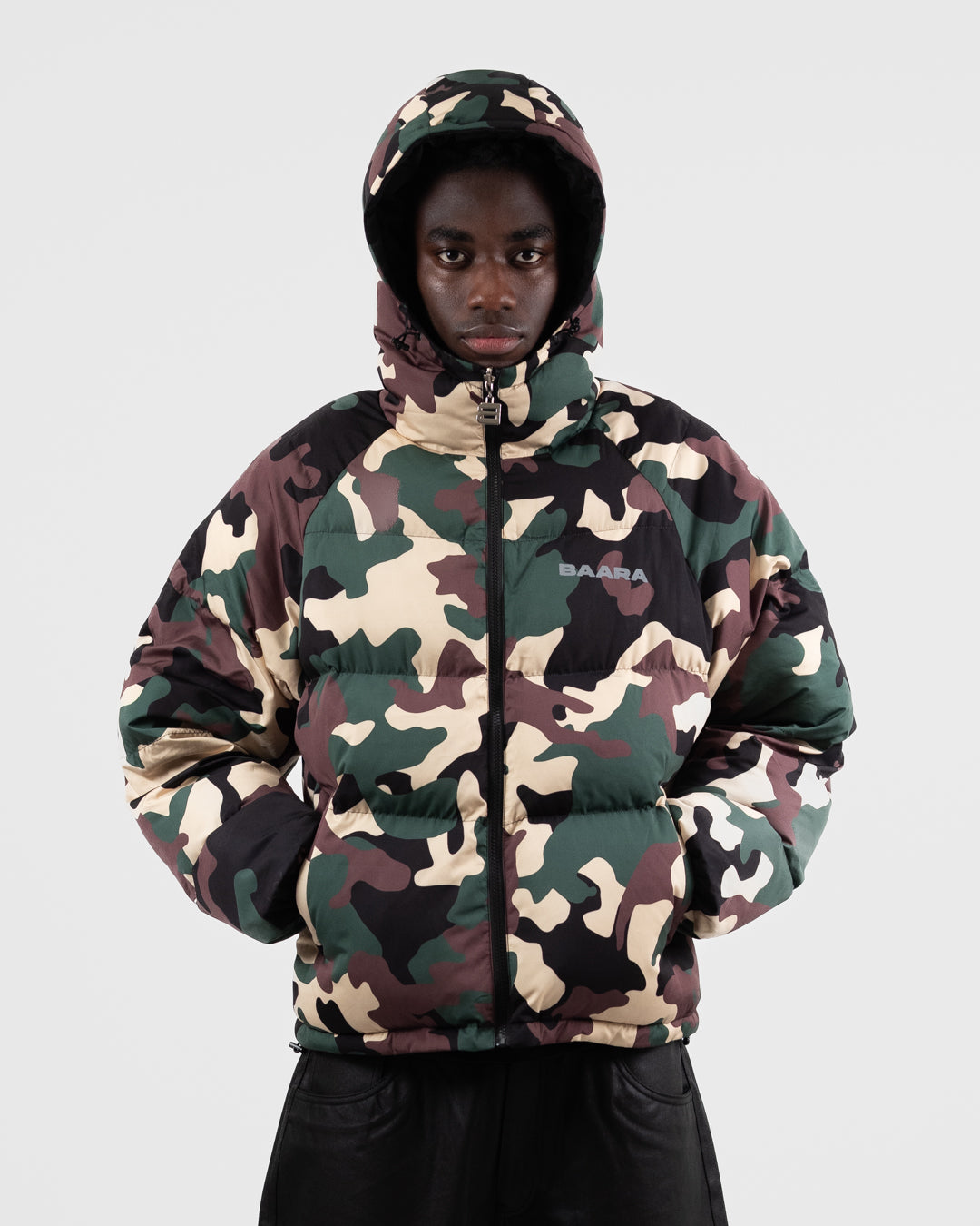 BAARA FW25 - DOUBLE SIDED CAMO PUFFER JACKET