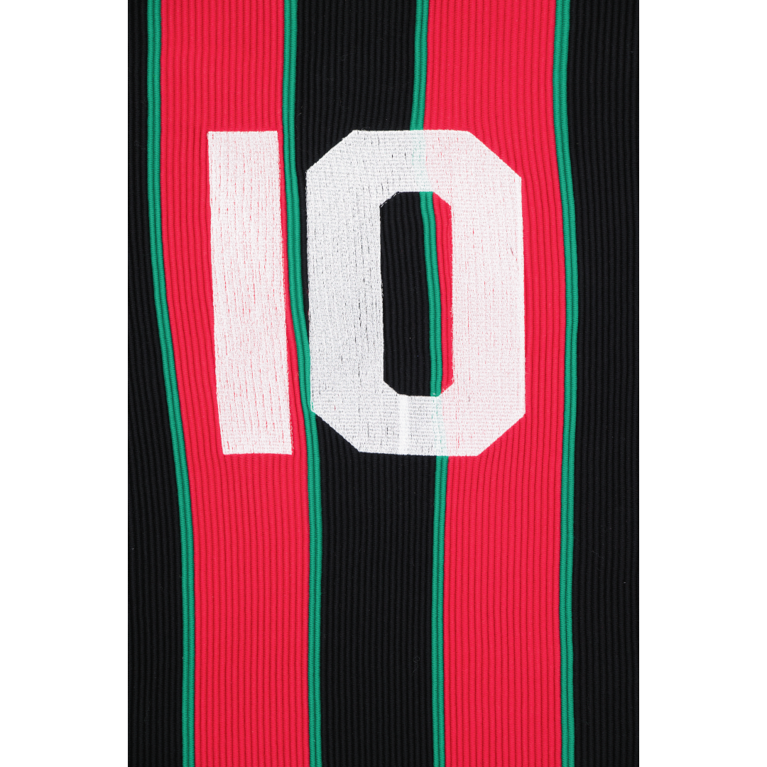 HOLLOW-OUT JERSEY - BLACK/GREN/RED