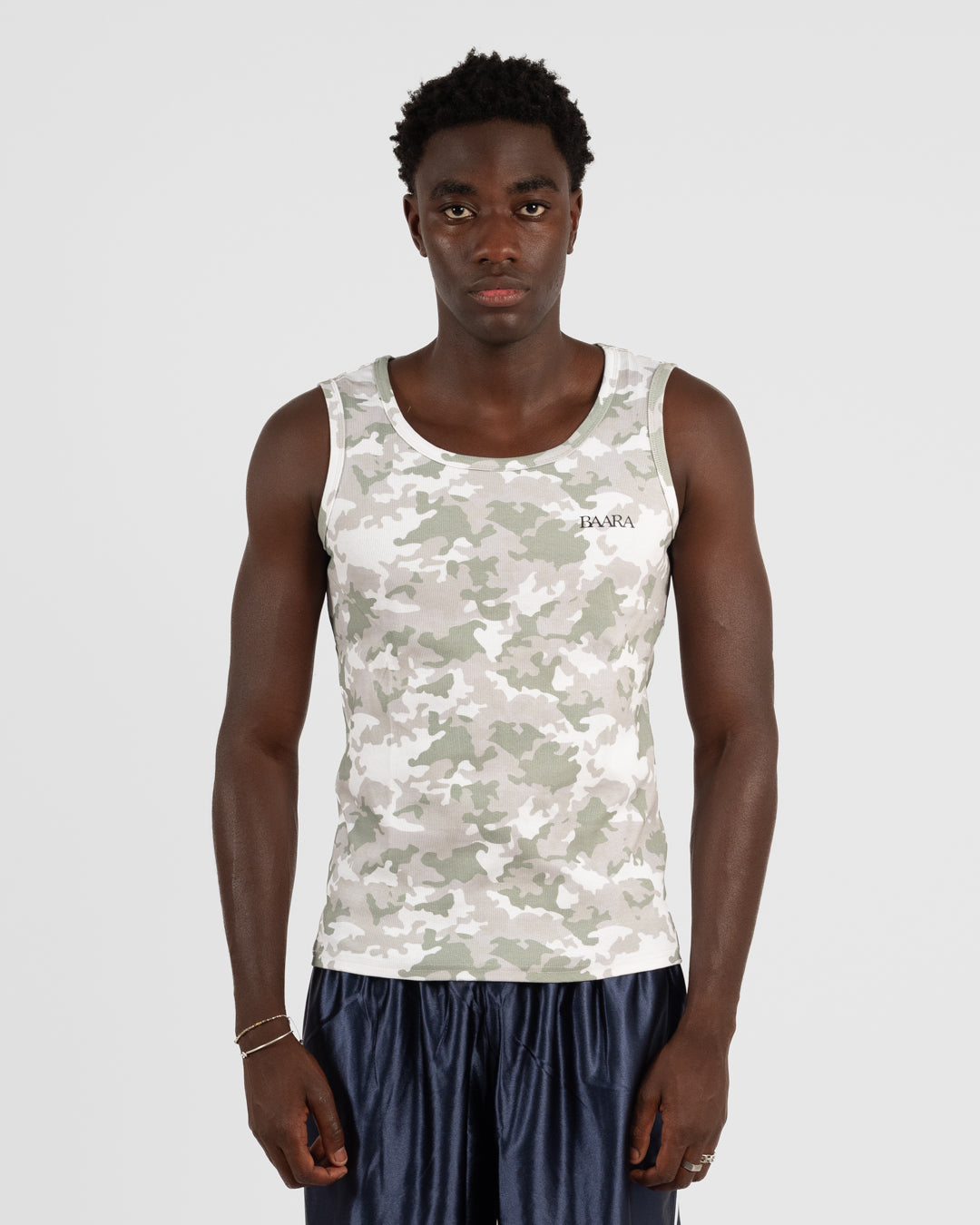 5. BAARA SS26 -  WHITE CAMO TANK TOP