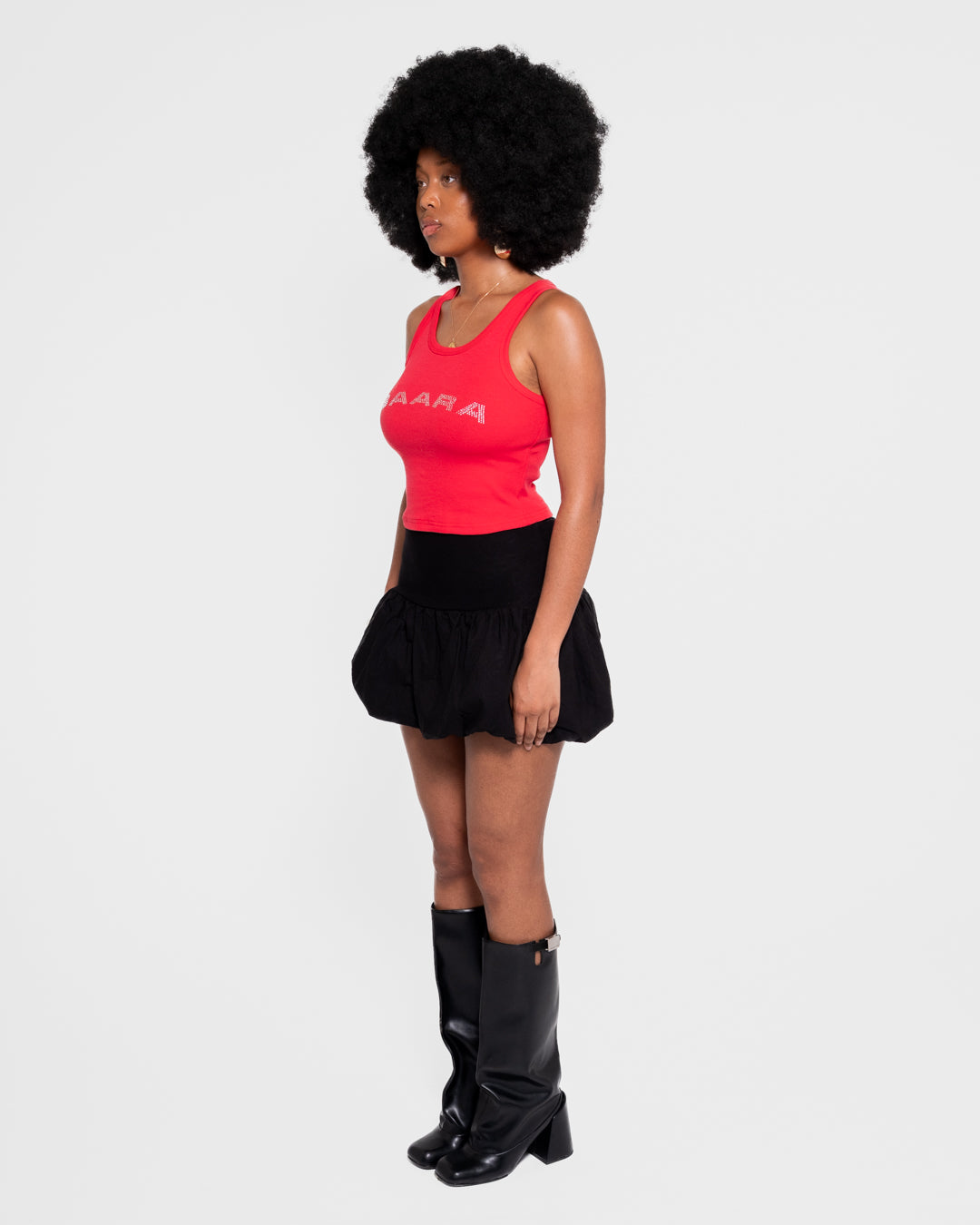 BAARA SS25 - RHINESTONE RED TANK TOP