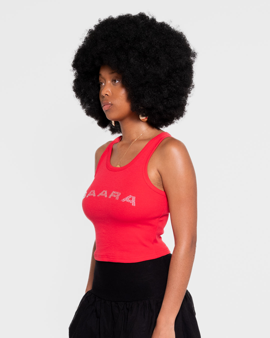BAARA SS25 - RHINESTONE RED TANK TOP