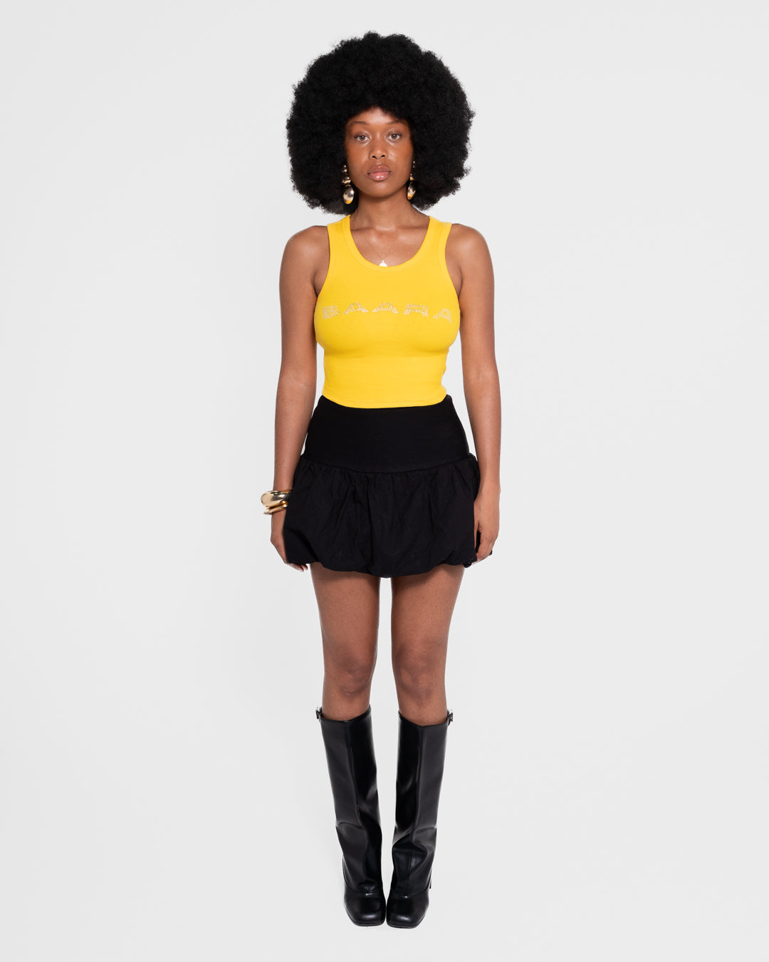BAARA SS25 - RHINESTONE YELLOW TANK TOP