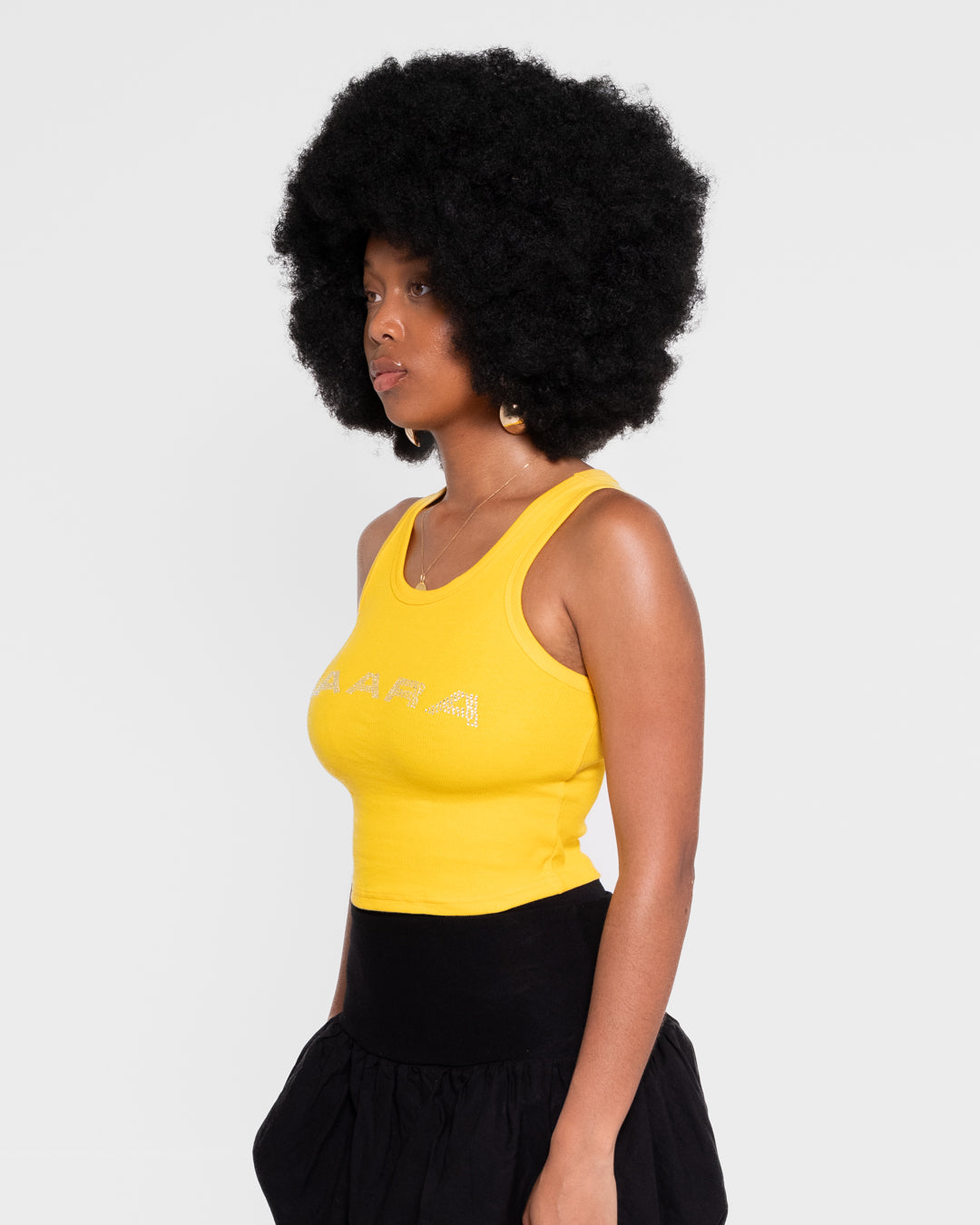 BAARA SS25 - RHINESTONE YELLOW TANK TOP