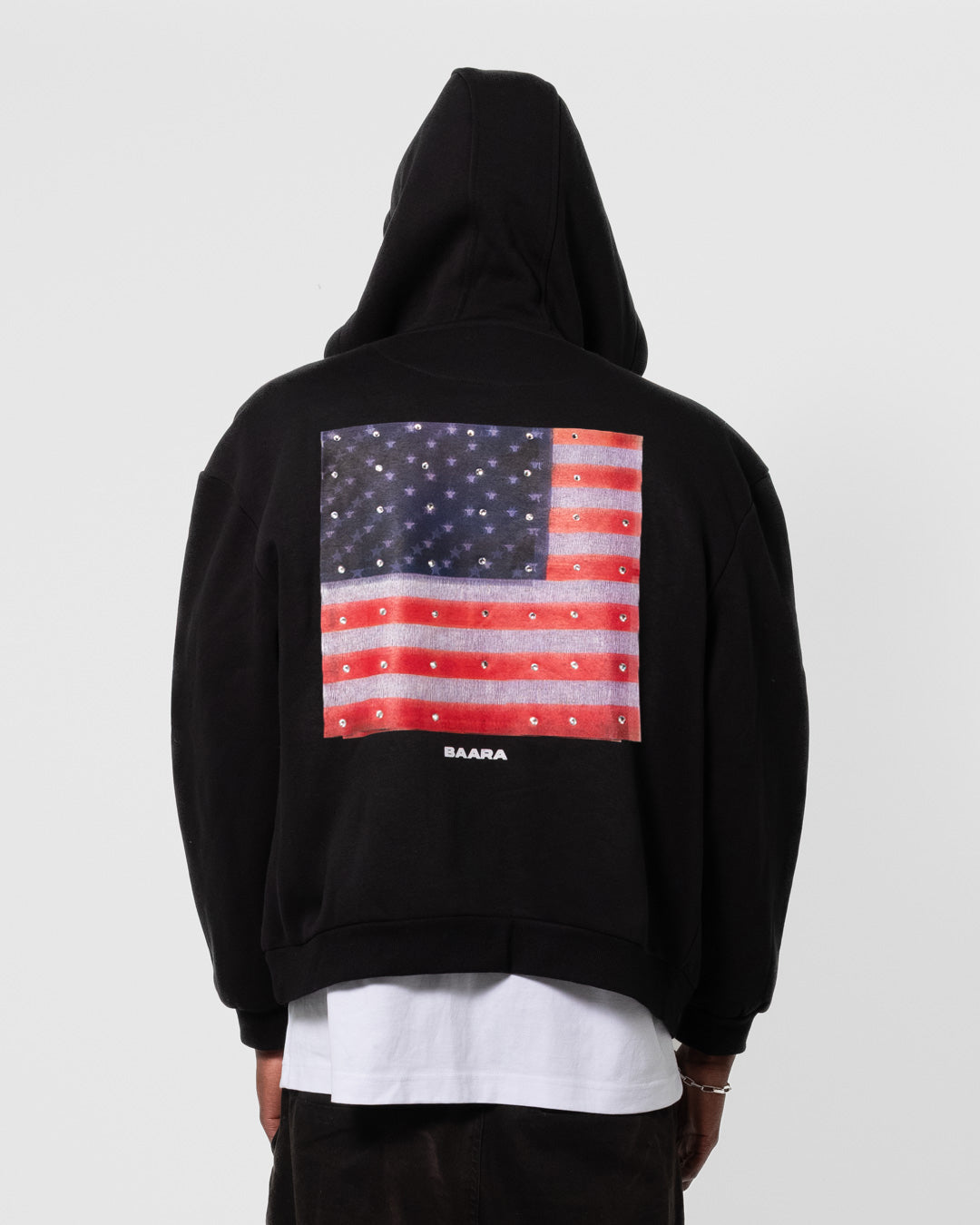 BAARA SS25 - MURICA BLACK ZIPPER HOODIE