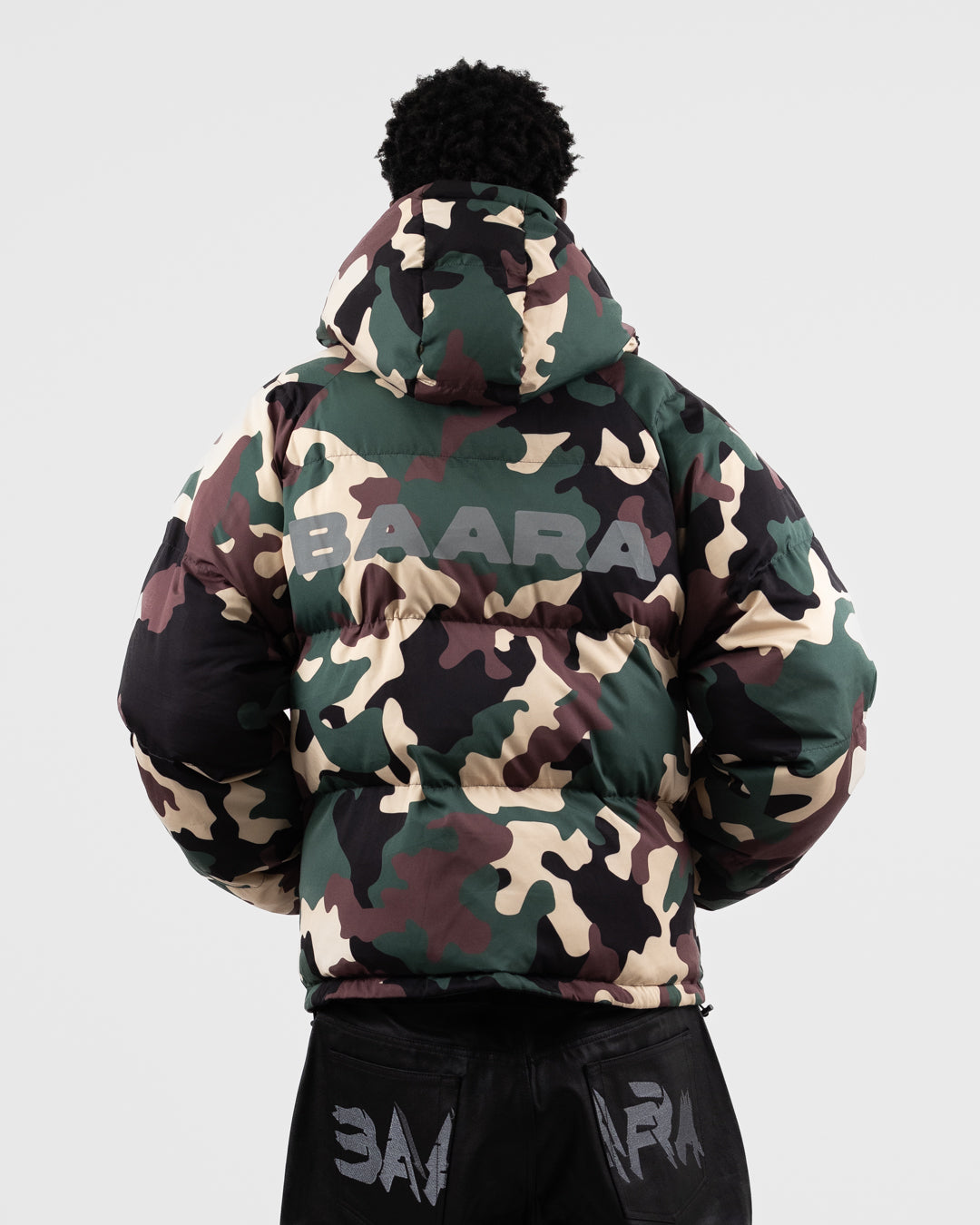 BAARA FW25 - DOUBLE SIDED CAMO PUFFER JACKET