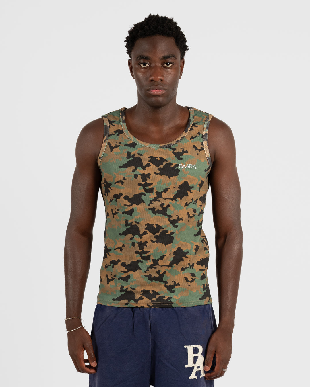 5. BAARA SS26 -  GREEN CAMO TANK TOP