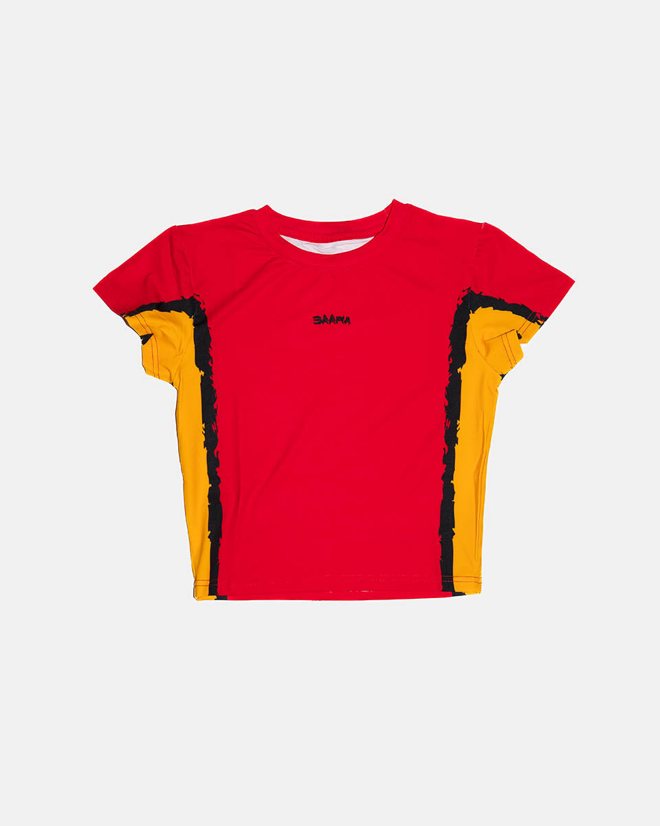 JERSEY BABY TOP - RED/YELLOW