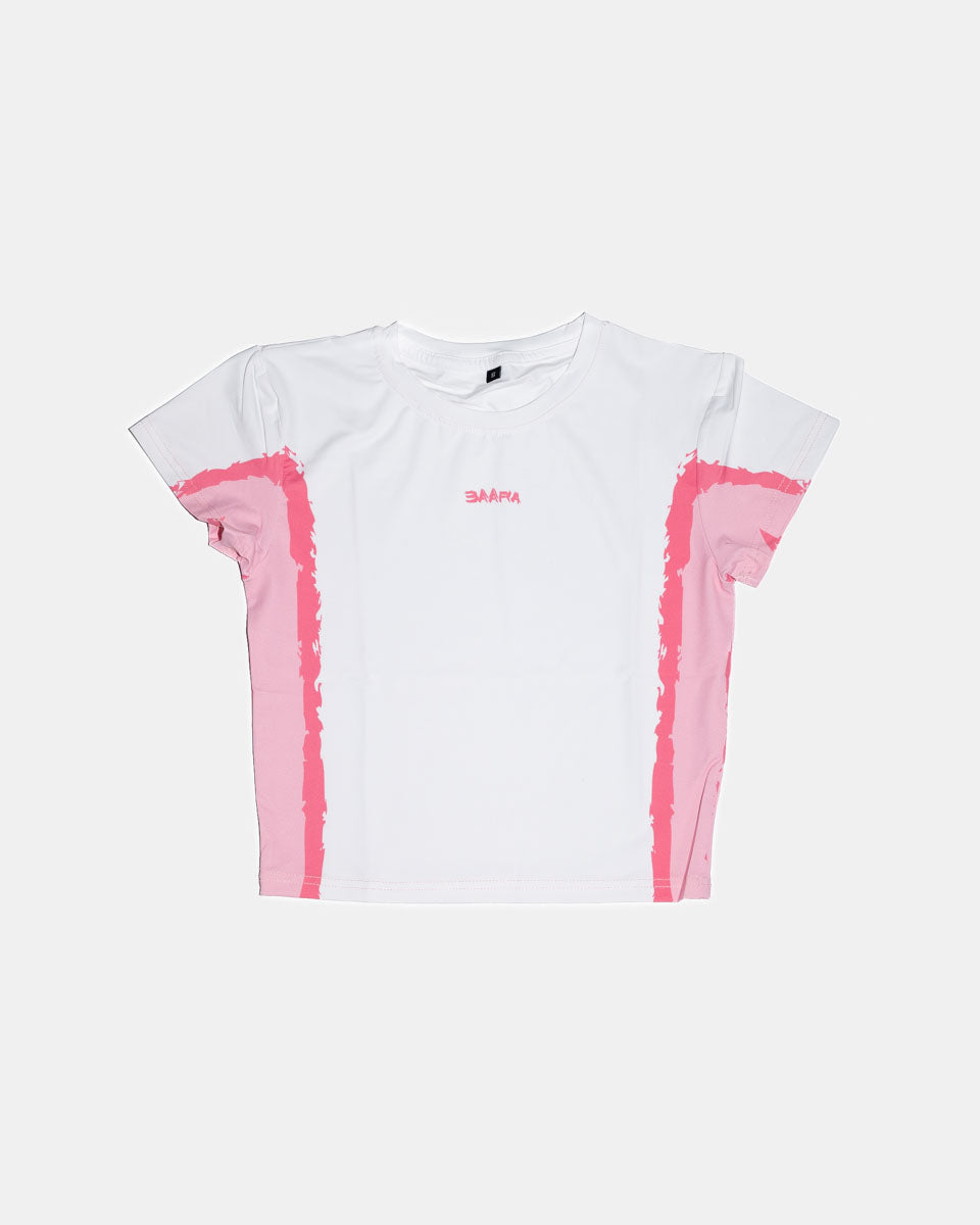 JERSEY BABY TOP - WHITE/PINK