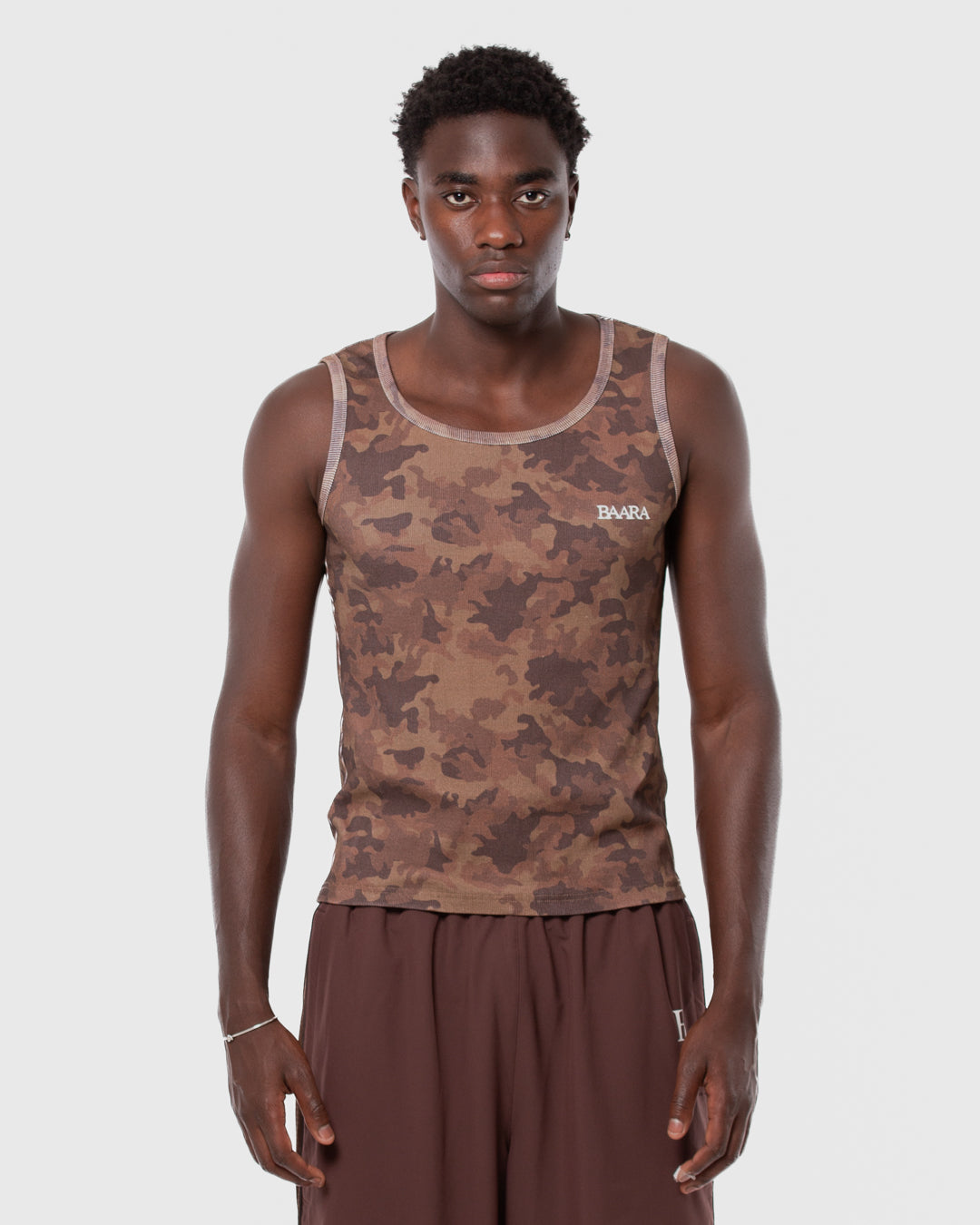 5. BAARA SS26 -  BROWN CAMO TANK TOP