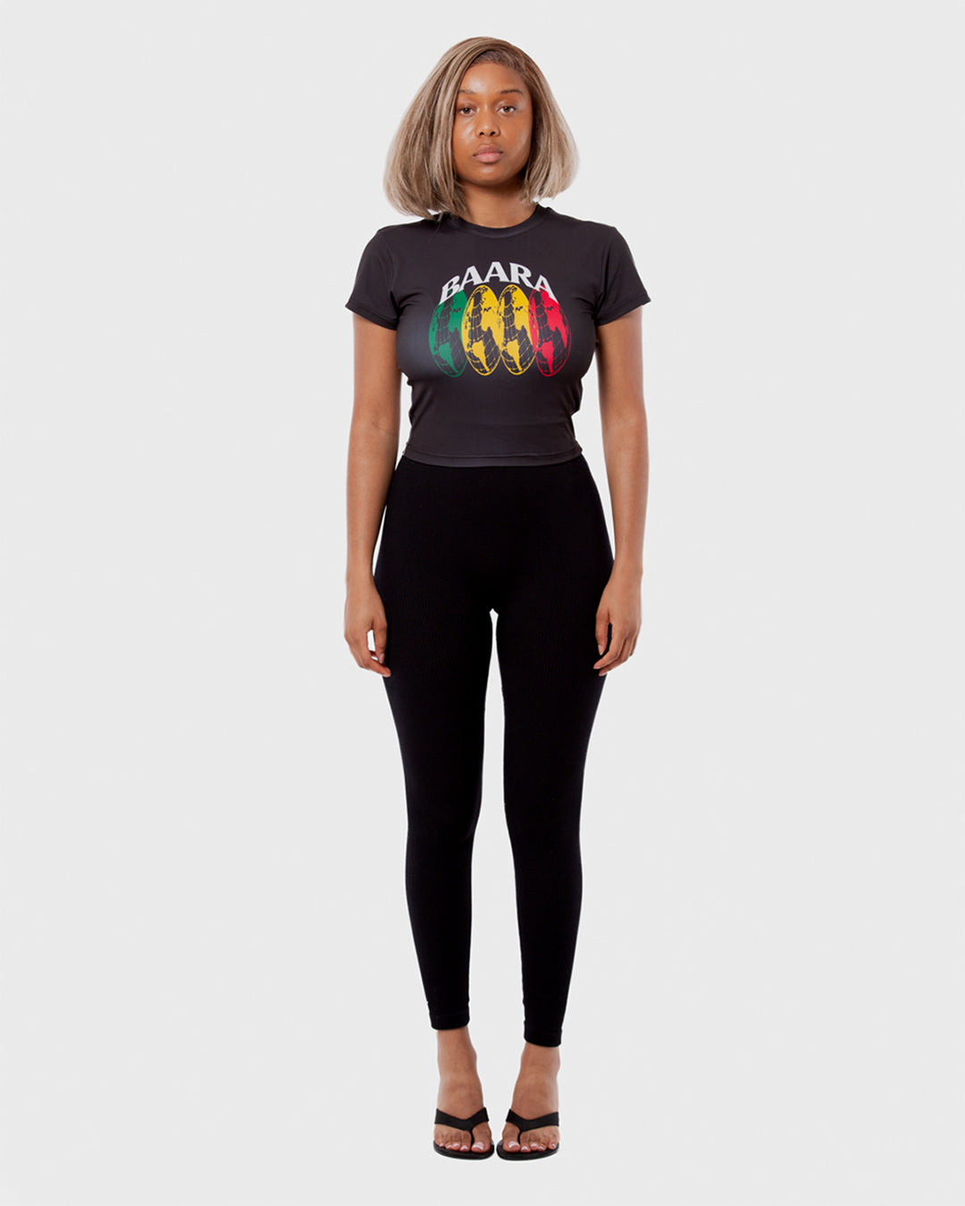 7. BAARA SS26 - BLACK WORLD BABY TOP