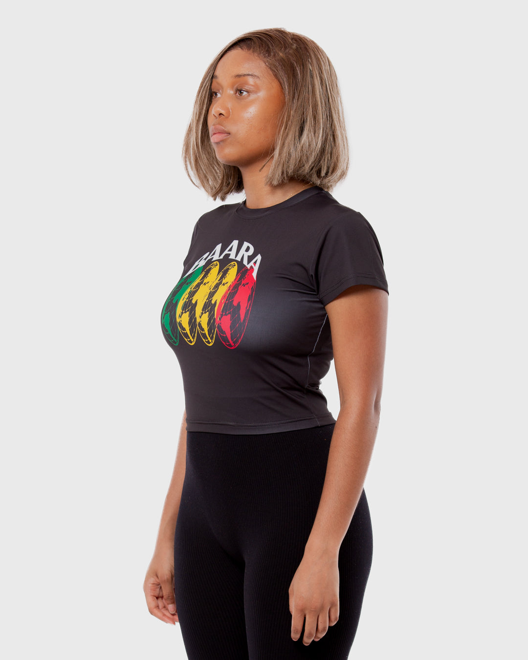 7. BAARA SS26 - BLACK WORLD BABY TOP