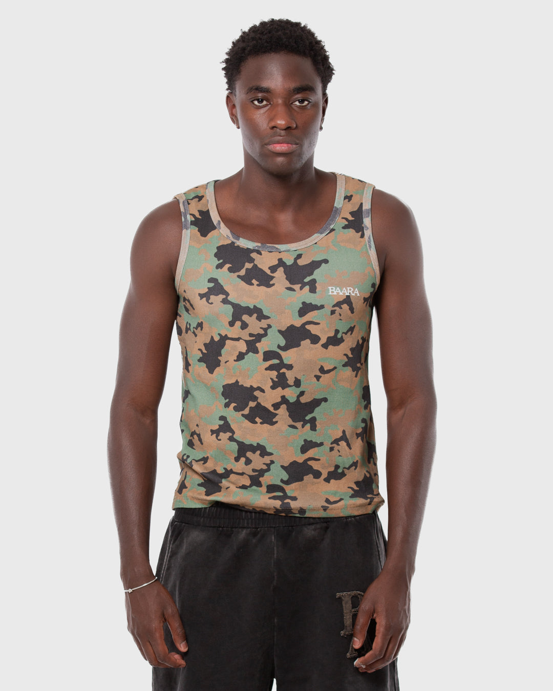 5. BAARA SS26 -  GREEN CAMO TANK TOP