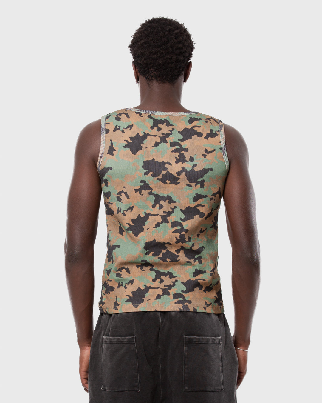 5. BAARA SS26 -  GREEN CAMO TANK TOP