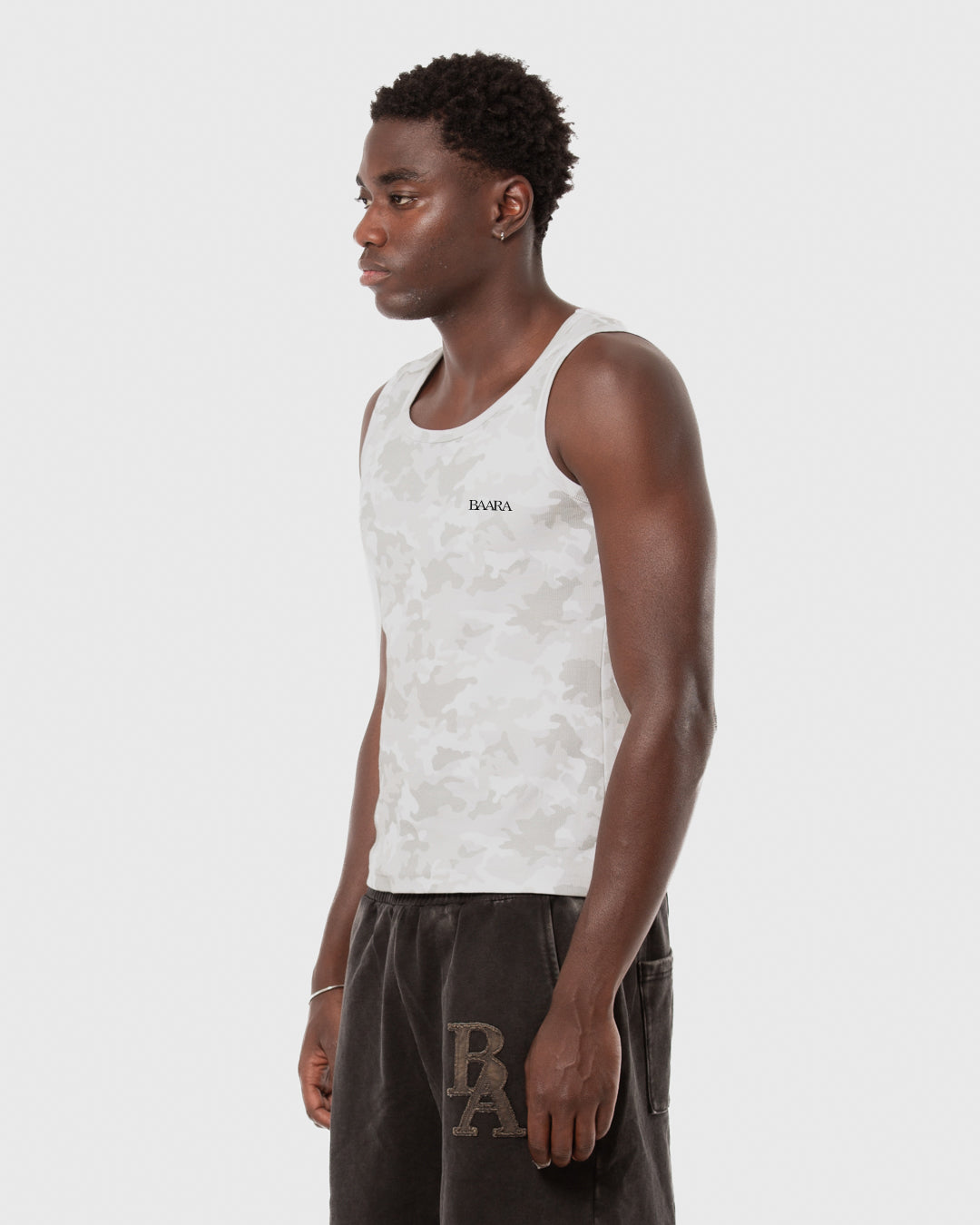 5. BAARA SS26 -  WHITE CAMO TANK TOP