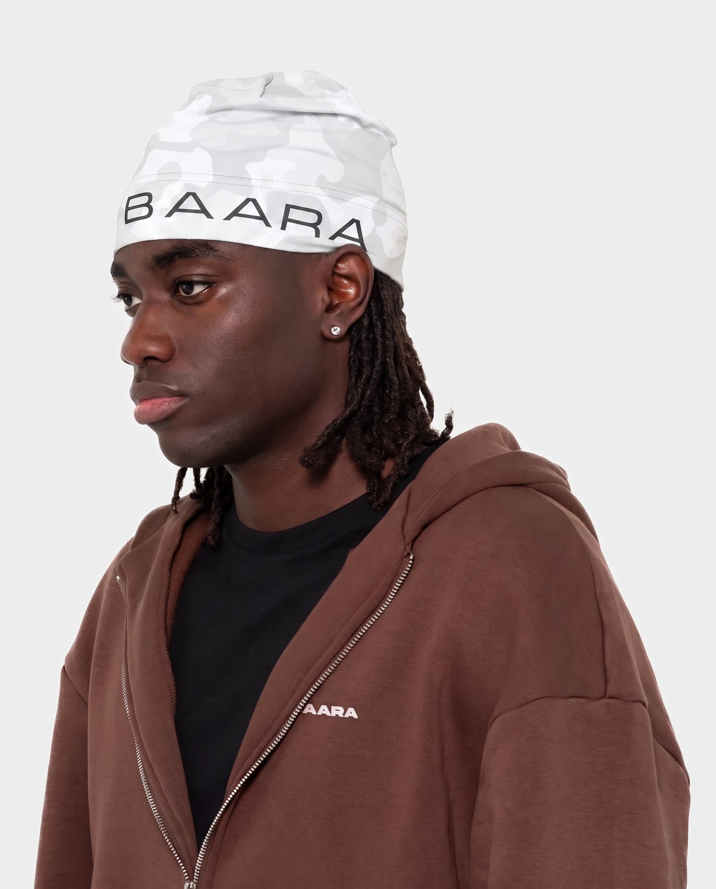 9. BAARA SS26 - TACTICAL BEANIE WHITE CAMO