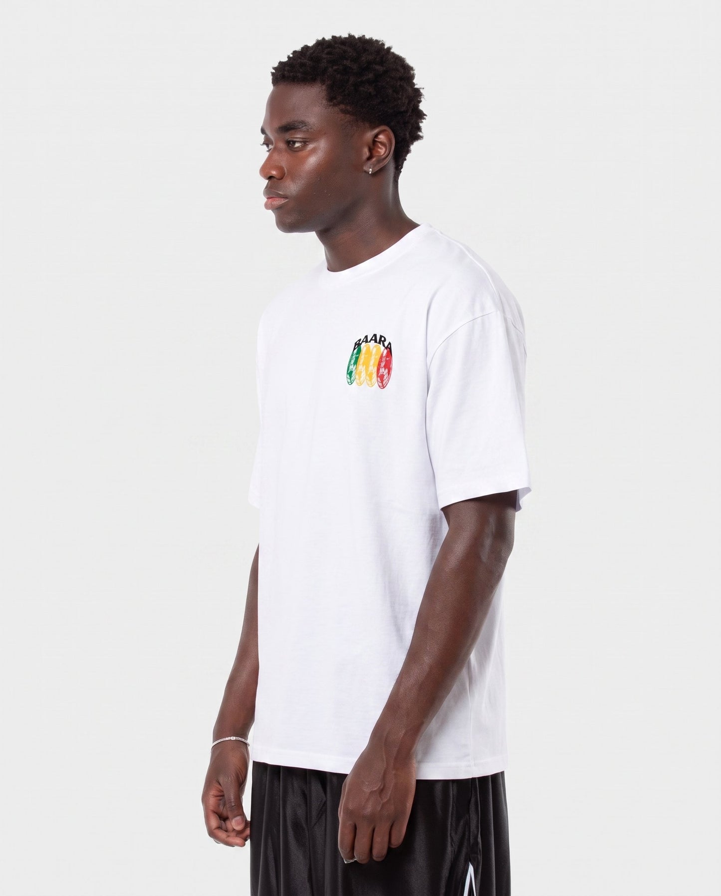 4. BAARA SS26 -  WHITE GLOBE T-SHIRT